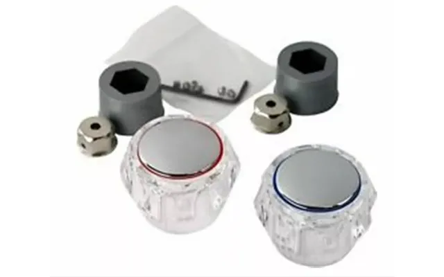 Acrylic Plastic Tap Head Replacement Kit Bathroom Kitchen Hot Cold Pair