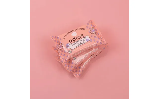 Adios Plastic Compostable Pet Wipes 25 Pack