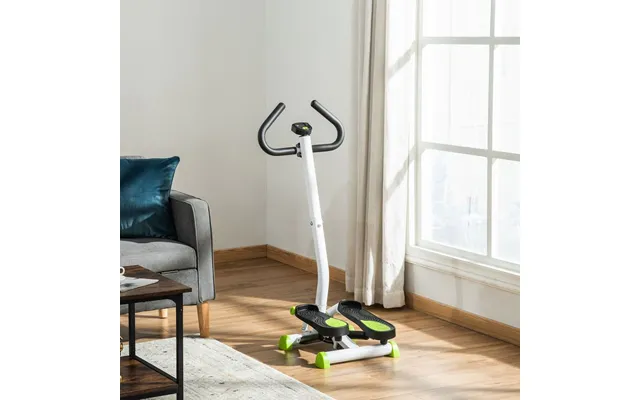 Adjustable Stepper Aerobic Machine Lcd Screen Handle - White Homcom