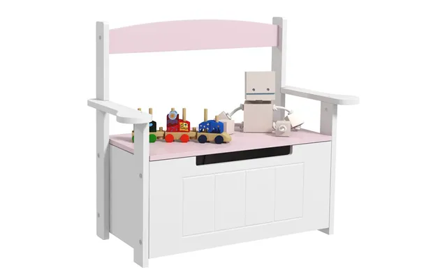 Aiyaplay 2 In 1 Toy Box For Kids With Safety Lid For Bedroom, Nursery - Pink product image