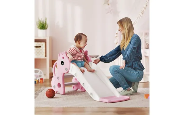 Aiyaplay 3 In 1 Kids Slide With Climber - Basketball Hoop And Ball