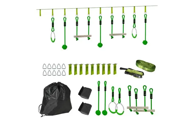 Aiyaplay 3 Piece Kids Zip Line Kit For Garden - 10m Length