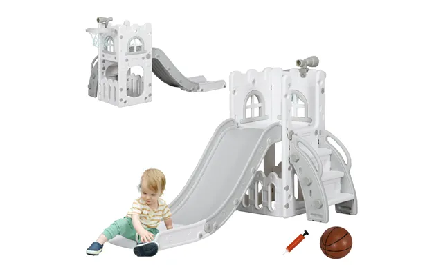 Aiyaplay 4 In 1 Kids Slide For Indoor Use, For Toddlers 1-3 Years - Grey