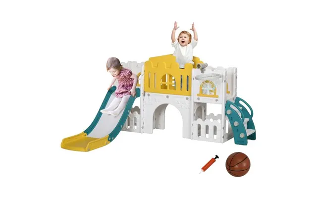 Aiyaplay 7 In 1 Toddler Slide With Basketball Hoop - For 1-3 Years