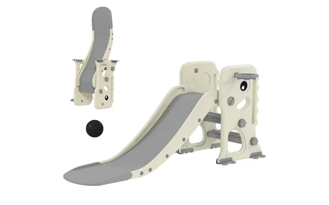Aiyaplay Foldable Kids Slide With Climber - Basketball Hoop