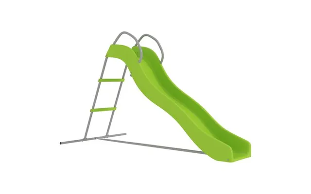 Aiyaplay Freestanding Garden Wavy Slide For Kids With Climbing Ladder - Green