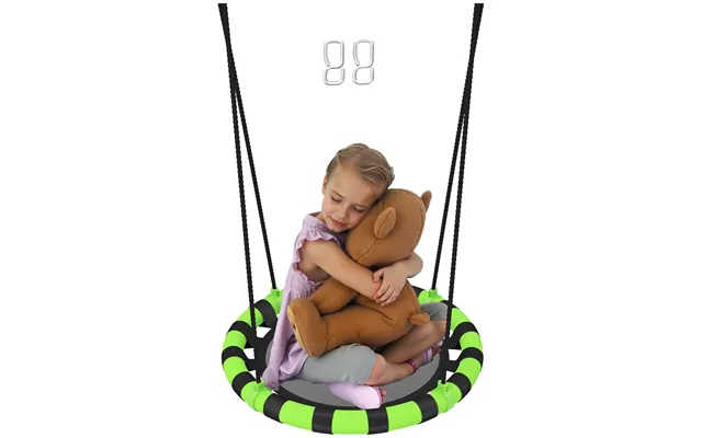 Aiyaplay Kid Nest Swing Seat, 60cm Diameter Round Saucer Swing Set - 60l X 60w X 180hcm