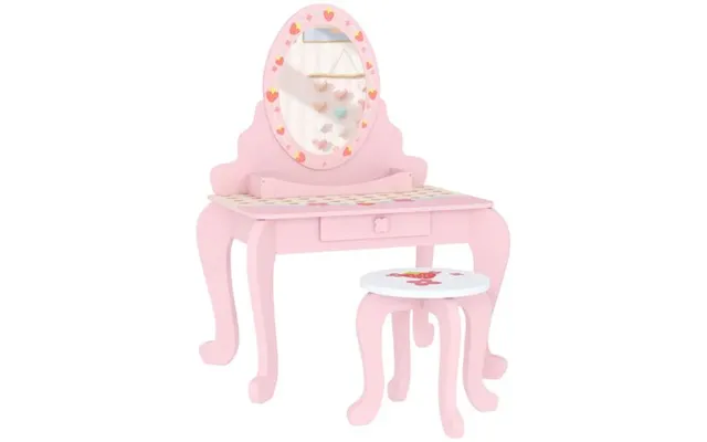 Aiyaplay Kids Dressing Table Set - 2 Pcs Children Vanity Table With Stool