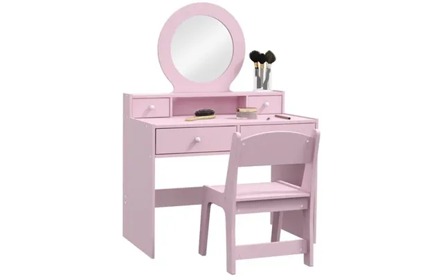 Aiyaplay Kids Dressing Table Set W Stool, Mirror, Drawers - Pink product image