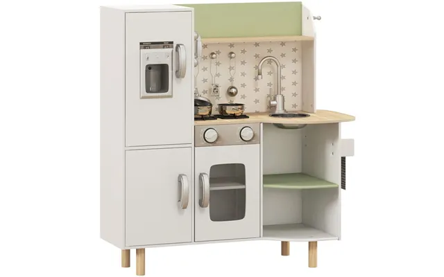 Aiyaplay Toy Kitchen Playset With Phone, Ice Maker, Stove, Sink - White product image