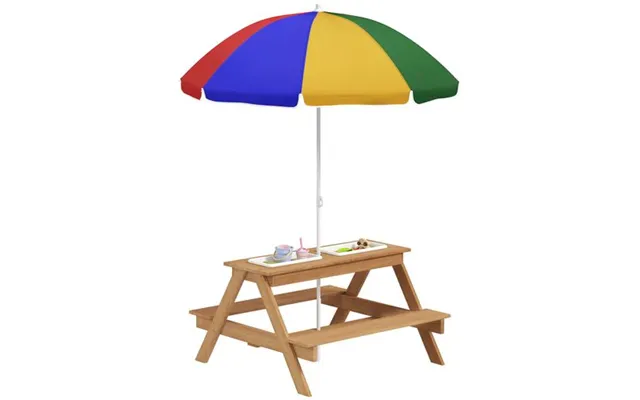 Aiyaplay Wooden Kids Picnic Table - Sand And Water Table W Benches