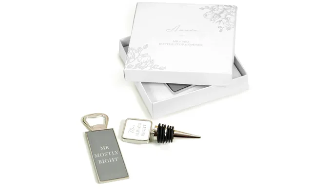 Amore Mr & Mrs Bottle Stop And Opener Set product image