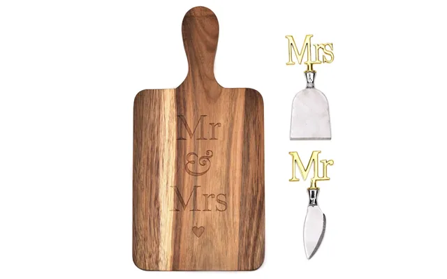 Amore Paddle Board And Cheese Knives Mr & Mrs product image