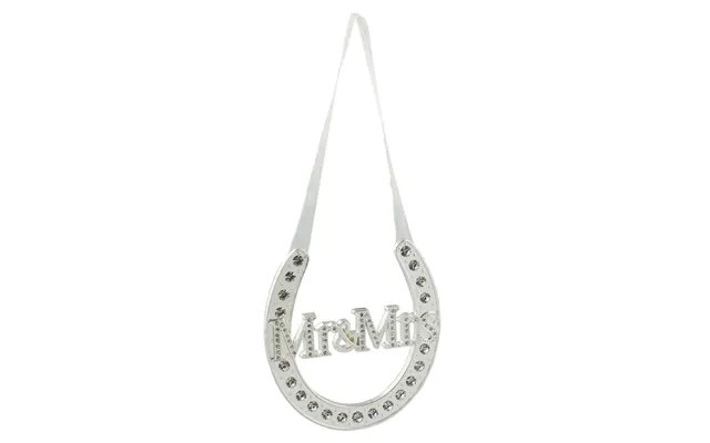 Amore Silver Plated With Crystals Horse Shoe Mr & Mrs