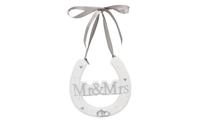 Amore White Resin Wedding Horse Shoe - Mr & Mrs