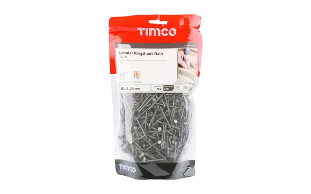 Annular Ringshank Nails Bright Finish 1kg Bags - 40mm × 2.36mm