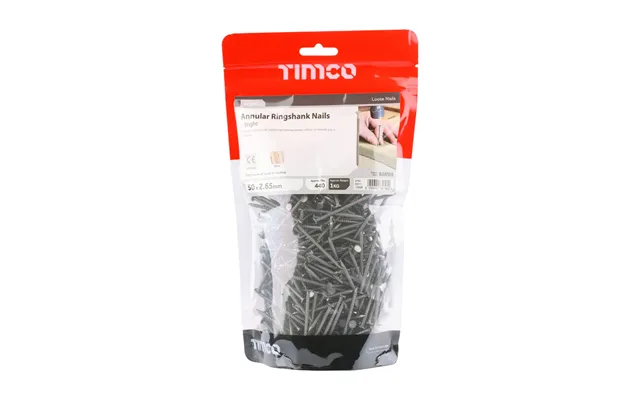 Annular Ringshank Nails Bright Finish 1kg Bags - 50mm × 2.65mm