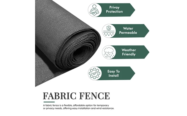 Anthracite Fabric Fence 230gsm - 1.5m X 10m