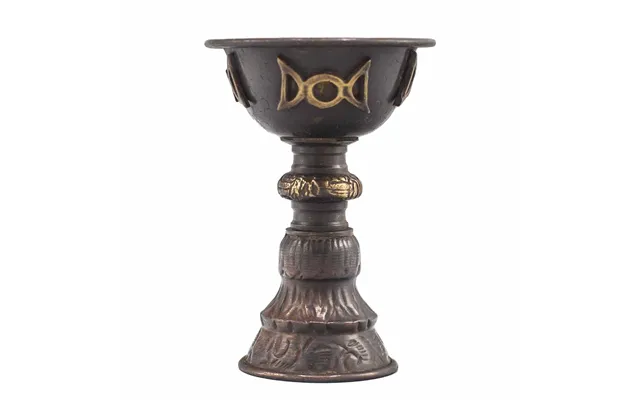 Antique Copper Ritual Goblet With Triple Moon 8x13cm