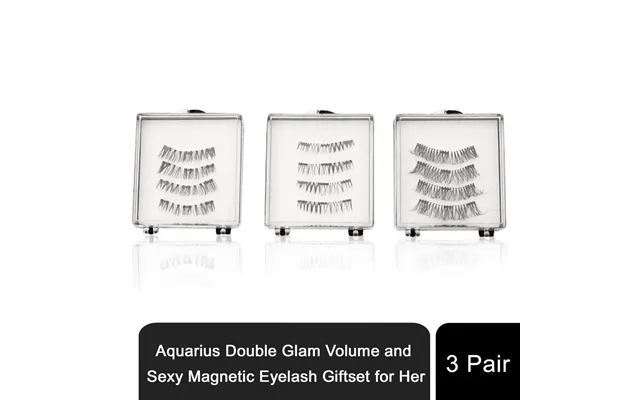 Aquarius Double Glam Volume And Sexy Magnetic Eyelash Giftset For - 3pair