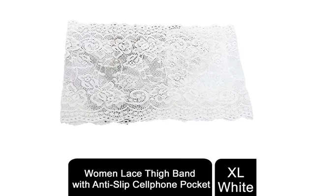 Aquarius Women's Lace Thigh Band With Anti-slip Cellphone Pocket, Choose Colour - Nude Black White