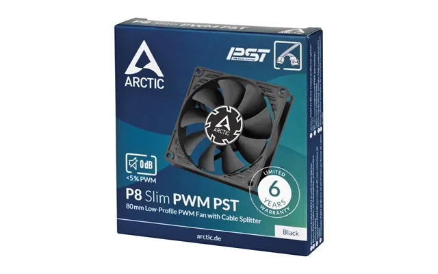 Arctic P8 Slim 8cm Pwm Pst Case Fan W Cable Splitter & Fluid Dynamic 300-3000 Rpm