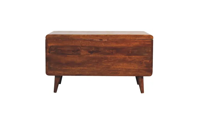Artisan Furniture Solid Wood Curved Chestnut Lid-up Blanket Box - Brown