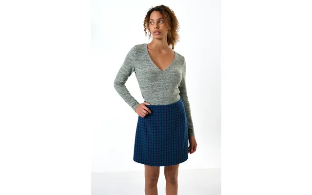 Aubin Wyoming Check A-line Mini Skirt - Blue