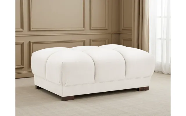 Azzuro Plush Velvet Footstool Anti-slip Feet, Luxurious Comfort, Elegant Design - Cream