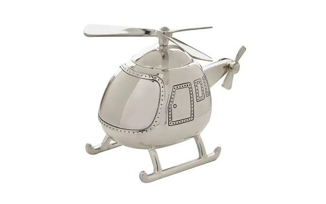 Bambino Silver Plated Money Box - Helicopter