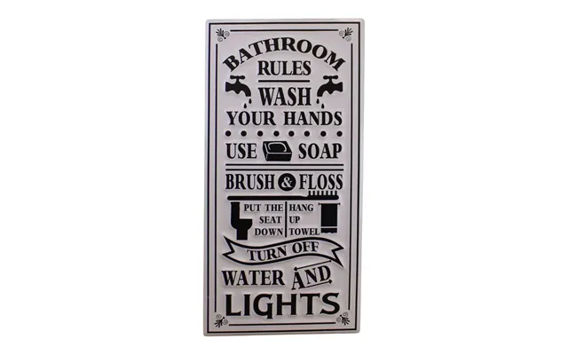 Bathroom Rules Plaque - Use Soap, Hang Up Towel