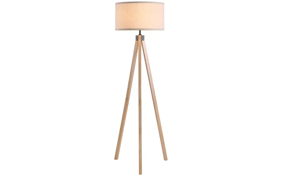 Beige Rubber Wood Tripod Floor Lamp - Professional Grade, High Quality & Stylish Home Decor & Lighting Solution