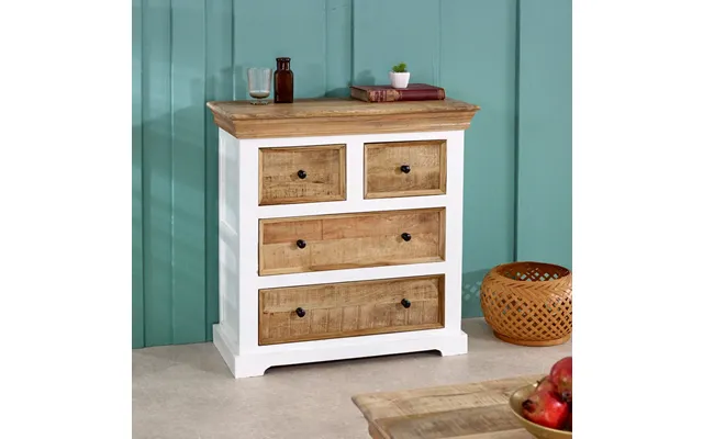 Bianco Solid Mango Wood White Chest Of 4 Drawers product image