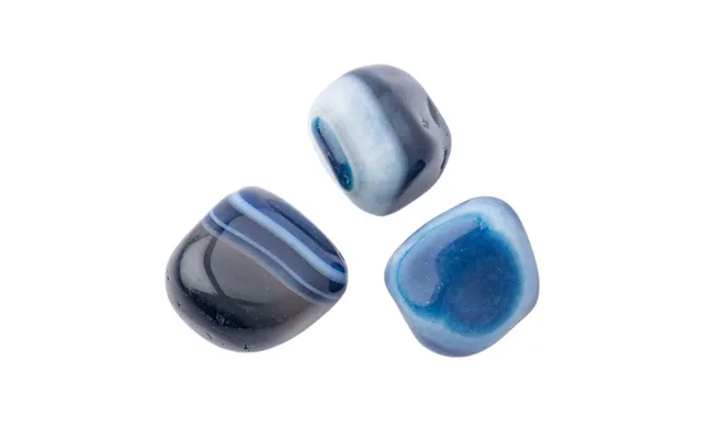 Blue Banded Agate Tumbled Semi-precious Collectible Gemstone