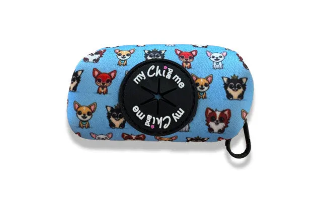 Blue Chihuahua Print Exclusive Designer Poop Bag Holder By My Chi And Me