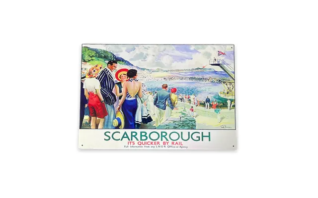 British Railways Retro Advertising Sign - Scarborough Vintage Metal