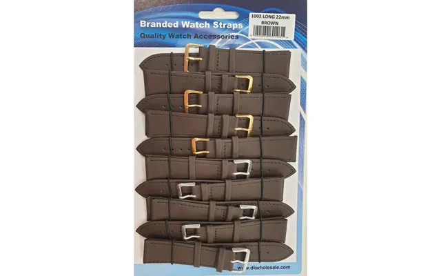 Brown Leather Extra Long Watch Straps Pk10 Size 22mm 1002br