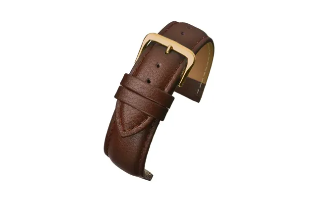 Brown Padded Buffalo Grain Leather Watch Strap 26mm