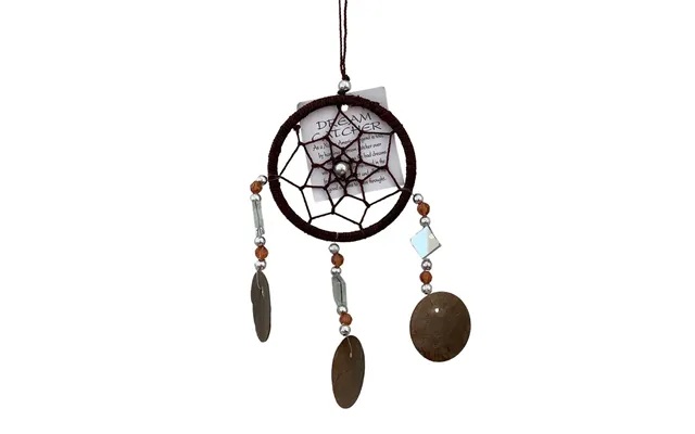 Capiz Dream Catcher, No Feathers, 6cm - Brown