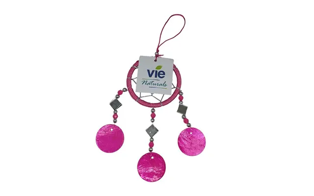 Capiz Dream Catcher, No Feathers, 6cm - Pink