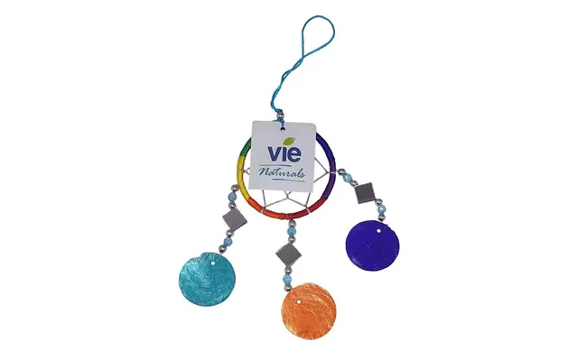 Capiz Dream Catcher, No Feathers, 6cm - Rainbow