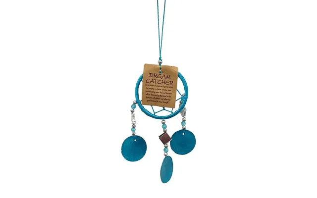 Capiz Dream Catcher, No Feathers, 6cm - Turquoise