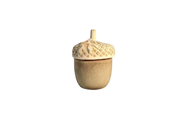 Ceramic Acorn Pot With Lid 13.5cm