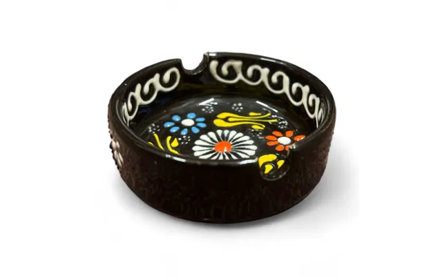 Ceramic Ashtray Tulip Black 8 Cm