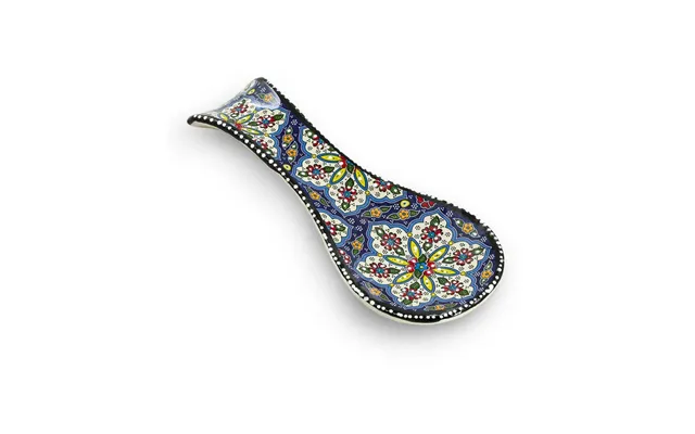 Ceramic Spoon Rest Flower Navy Black 24cm