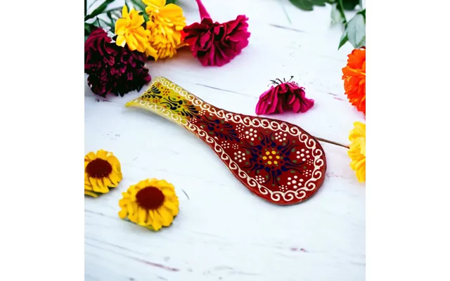 Ceramic Spoon Rest Flower Red 24cm