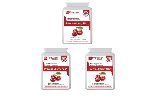 Cherry Max Pack Of 3 2100mg Montmorency Cherry Added With Black Cherry I 90 Vegan Capsules High Strength I Made In The U product image