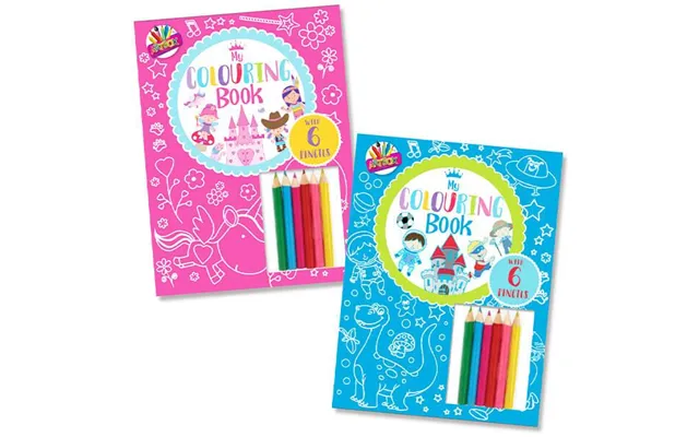 Children's A4 Colouring Book With 6 Pencils Assorted Designs product image