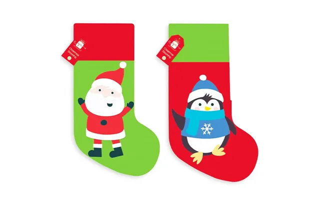 Children's Christmas Stocking In Santa Or Penguin Design 44cm X 27cm