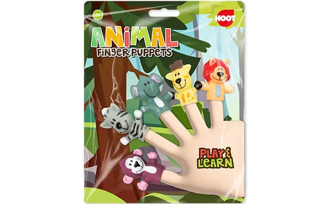Children's Pack Of 5 Wild Animal Finger Puppets For Ages 3 And Up